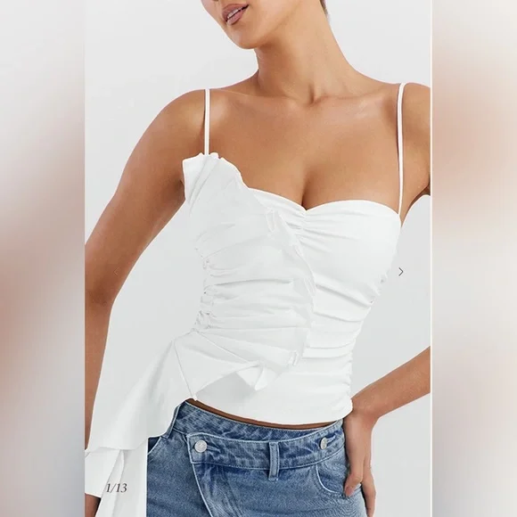 Mistress Rocks White Ruffle top - Picture 4 of 15